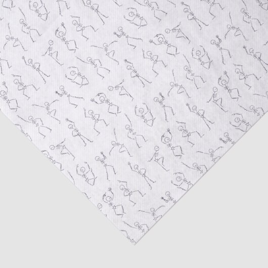 Dansen Halloween Skeletons - wit Tissuepapier (Detail)