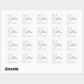 Dansen Halloween Skeletons - wit Vierkante Sticker (Vel)