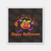 Dansen Happy Pumpkin Halloween Traktaties Servet (Voorkant)