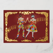 Dansen Harlequins Folie Feestdagenkaart (Voorkant)