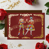 Dansen Harlequins Folie Feestdagenkaart