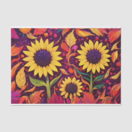 Dansen herfst Zonnebloemen, wervelende herfst blad Tissuepapier