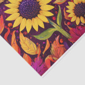 Dansen herfst Zonnebloemen, wervelende herfst blad Tissuepapier (Detail)