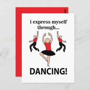 Dansen Ik druk mezelf uit door te dansen Briefkaart
