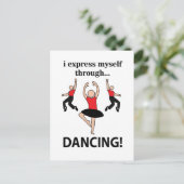 Dansen Ik druk mezelf uit door te dansen Briefkaart (Staand voorkant)