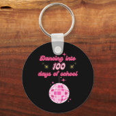 Dansen in 100 dagen van de school met roze disco b sleutelhanger (Voorkant)