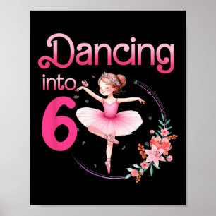 Dansen in 6 Ballerina 6e verjaardagsfeest Ballet Poster