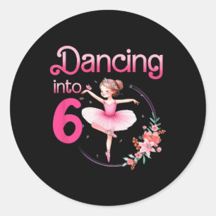 Dansen in 6 Ballerina 6e verjaardagsfeest Ballet Ronde Sticker