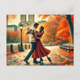 Dansen in Central Park New York in de herfst Briefkaart