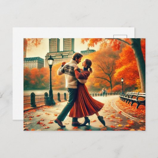 Dansen in Central Park New York in de herfst Briefkaart (Voorkant / Achterkant)