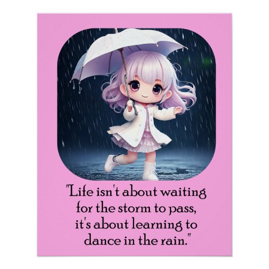 Dansen in de kunst van Rain Chibi Perfect Poster (Voorkant)