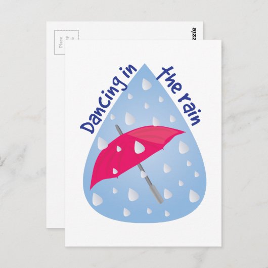 Dansen in de regen briefkaart (Voorkant / Achterkant)