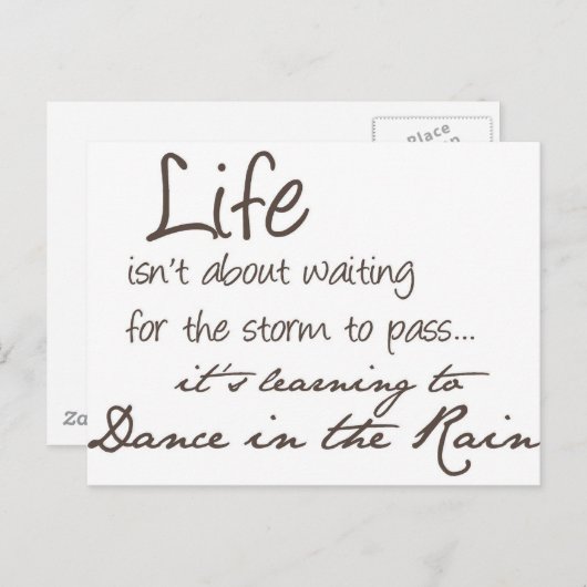 Dansen in de regen briefkaart (Voorkant / Achterkant)