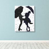 Dansen in de regen canvas afdruk (Insitu (Houten vloer))