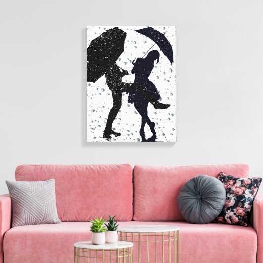 Dansen in de regen canvas afdruk (Insitu (Woonkamer))