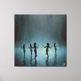Dansen in de regen canvas afdruk