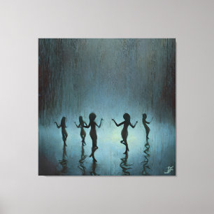 Dansen in de regen canvas afdruk