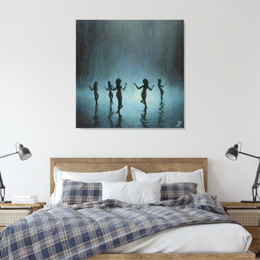 Dansen in de regen canvas afdruk (Insitu (Slaapkamer))