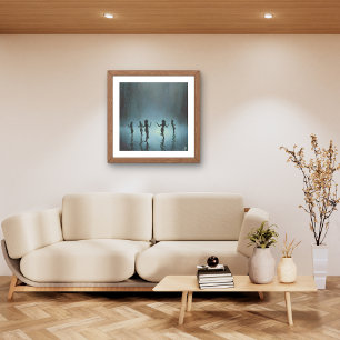 Dansen in de regen canvas afdruk