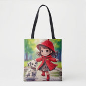 Dansen in de regen - Chibi art Tote Bag (Voorkant)