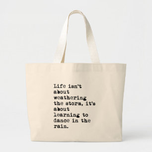 Dansen in de regen grote tote bag