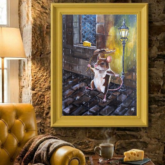 Dansen in de regen Schilderij van Alfred Fox Poster