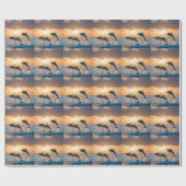 Dansen in de schemering: drie dolfijnen springen cadeaupapier (Vlak)