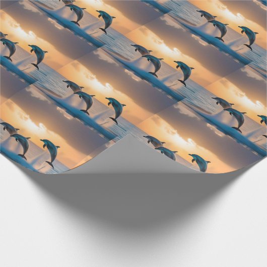 Dansen in de schemering: drie dolfijnen springen cadeaupapier (Hoek)