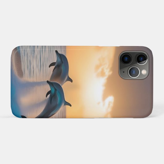 Dansen in de schemering: drie dolfijnen springen Case-Mate iPhone case (Achterkant (horizontaal))