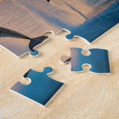 Dansen in de schemering: drie dolfijnen springen legpuzzel (Zijkant)