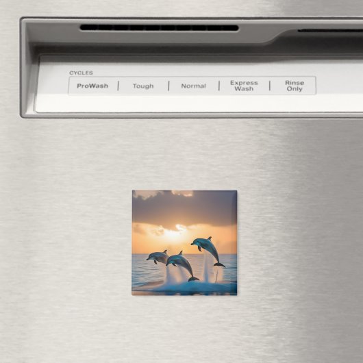 Dansen in de schemering: drie dolfijnen springen magneet (Insitu (Vaatwasser))