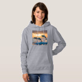 Dansen in de schemering: drie springende dolfijnen hoodie (Voorkant volledig)