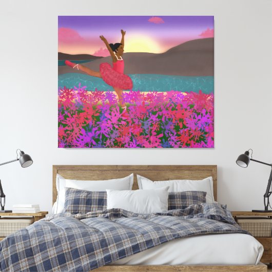 Dansen in de wei | dansen | Afro-Amerikaan Canvas Afdruk (Insitu (Slaapkamer))