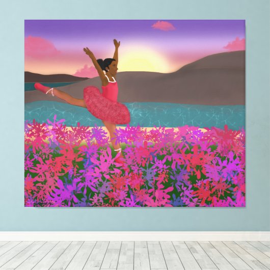 Dansen in de wei | dansen | Afro-Amerikaan Canvas Afdruk (Insitu (Houten vloer))