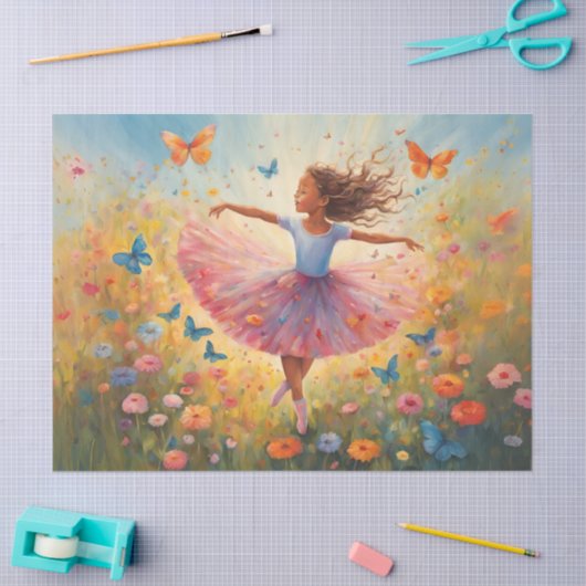 Dansen in de wei: jonge ballerina tissuepapier (Craft)