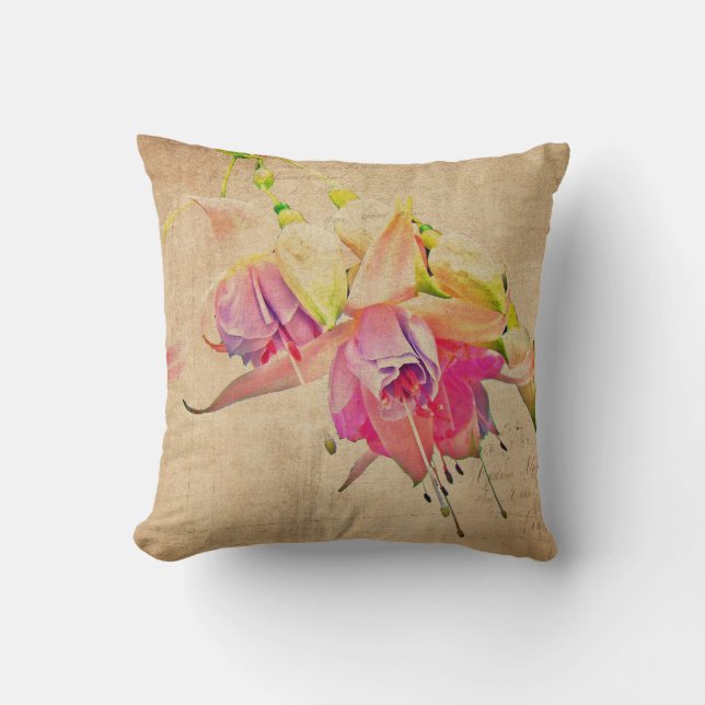 dansen in de wind - Fuchsia Flowers Kussen (Voorkant)