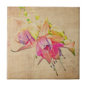 dansen in de wind - Fuchsia Flowers Tegeltje (Voorkant)