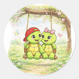 Dansen in de zon ronde sticker