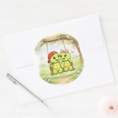 Dansen in de zon ronde sticker (Envelop)