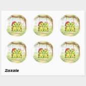 Dansen in de zon ronde sticker (Vel)