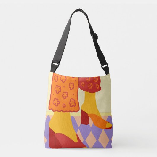 Dansen in geruite dromen crossbody tas (Voorkant)