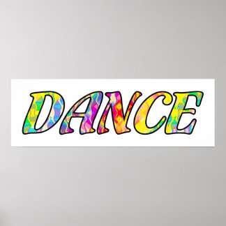 Dansen in heldere prismatische regenboogkleuren poster