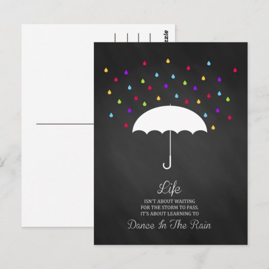 Dansen in het Inspirerend Briefkaart van de regen (Voorkant / Achterkant)