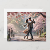 Dansen in het Japanse Ueno Park in het voorjaar Briefkaart (Voorkant / Achterkant)