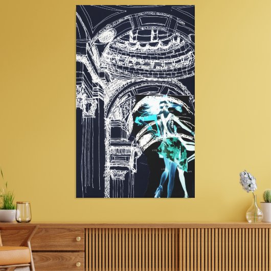 Dansen in het Pantheon, Parijs: gewikkeld doek Canvas Afdruk (Insitu (Woonkamer))