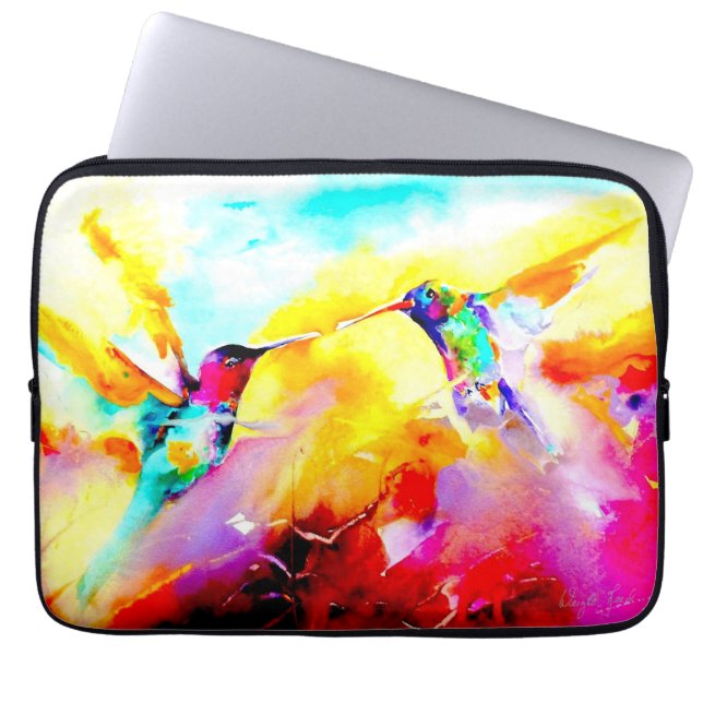 "Dansen in kleur" Hummingbird Print Laptop Sleeve (Voorkant)