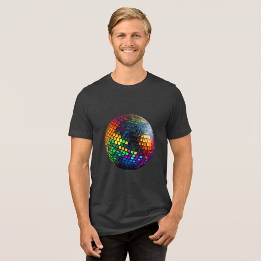 Dansen in nostalgie met de retro kosmische groove Tri-Blend shirt (Voorkant volledig)