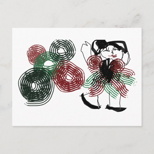 Dansen in pepermunt briefkaart (Voorkant)