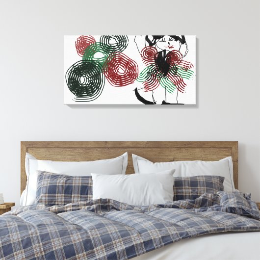 Dansen in pepermunt canvas afdruk (Insitu (Slaapkamer))