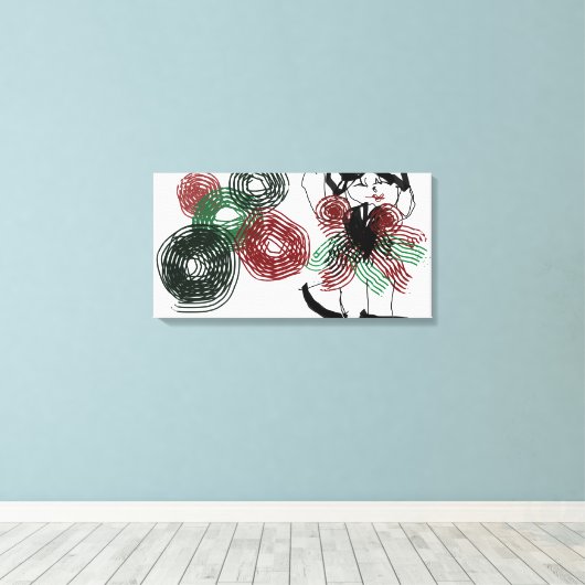 Dansen in pepermunt canvas afdruk (Insitu (Houten vloer))